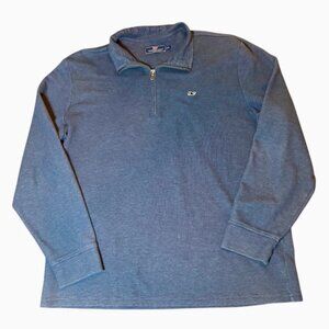 Vineyard Vines Whale Logo Quarter Zip Pullover Men’s XL Blue Cotton